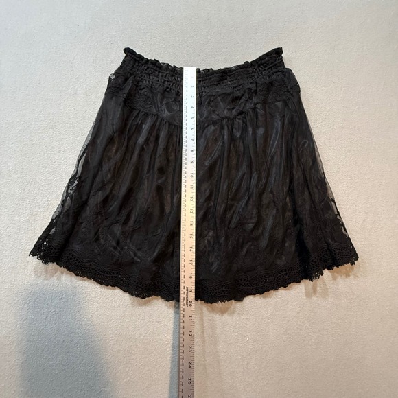 Forbidden Black Lace Sheer Mesh Overlay Dark Romantic Goth Skirt Women L - Picture 6 of 12